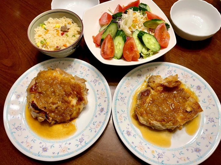 チキンソテー 玉ねぎソース♪(なんとオット作!!)_c0212604_20024102.jpeg