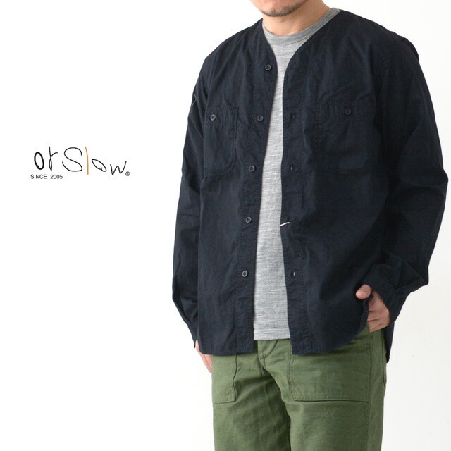感謝の声続々！ M [オアスロウ] orslow NO ノー [01-8073-02] SHIRT COLLAR ジャケット・アウター