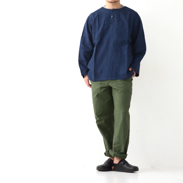 期間限定価格】オアスロウ orSlow COTTON LINEN PULLOVER SHIRTS