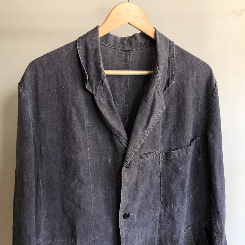 Faded Black Linen Maquignon Coat : DIGUPPER BLOG