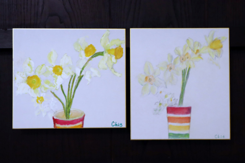 水彩画 & 色鉛筆画 ~ 水仙 ~_e0222340_15401532.jpg