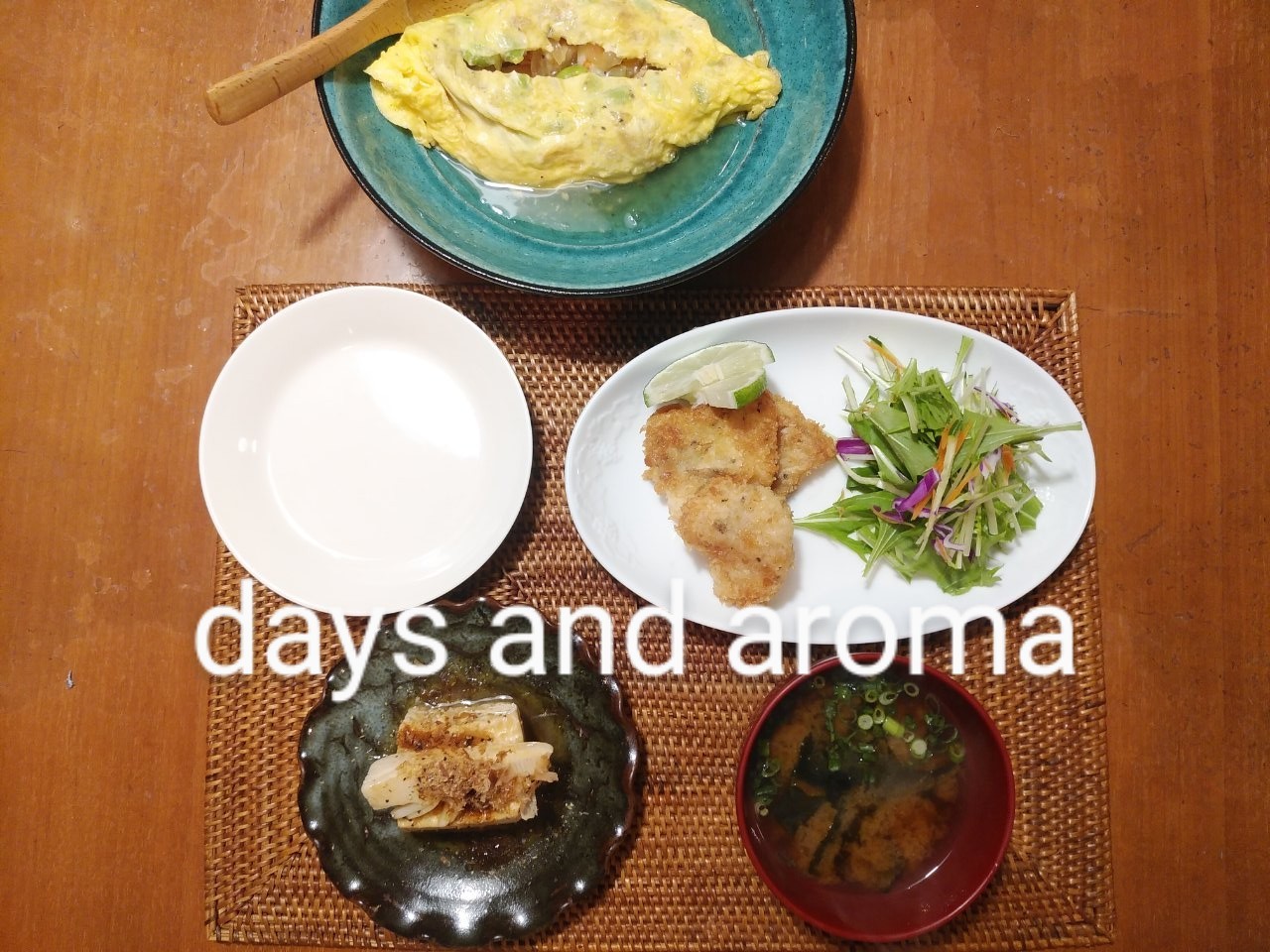 海老のオムレツと豆腐ステーキ Days And Aroma
