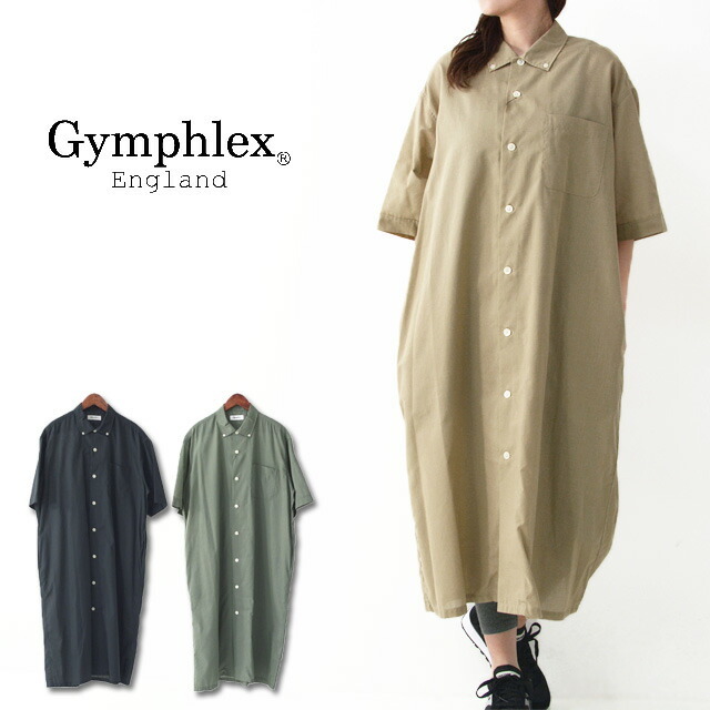 Gymphlex [ジムフレックス] T/C BROAD S/S SHIRT ONE PEACE [J-3814 ECT] ロングスリーブ ワンピース・LADY\'S　_f0051306_16223245.jpg