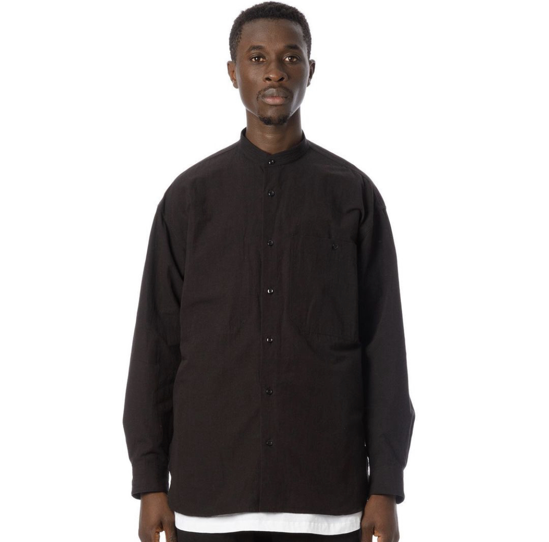 SANDINISTA\"Band Collar Cotton Linen Military Shirt\"_d0101000_15594388.jpeg