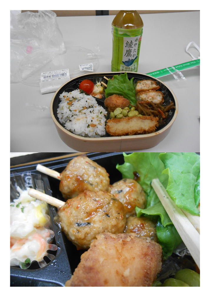 今日も埼玉で仕事。昼はおいしそうな弁当を用意してくれた。｢海老と帆立のカツ小弁当(今年3度目)｣_f0388041_05452525.jpg