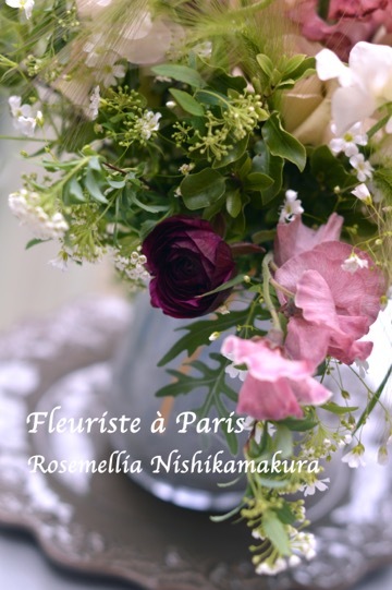 3月パリのお花屋さんブーケ ローズメリア西鎌倉 パリ花レッスン 旬のバッグレッスン教室 Chicflic Leviosa Japan Coquette 715認定講師