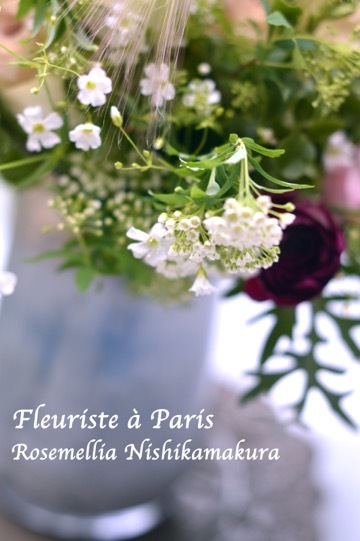 3月パリのお花屋さんブーケ ローズメリア西鎌倉 パリ花レッスン 旬のバッグレッスン教室 Chicflic Leviosa Japan Coquette 715認定講師