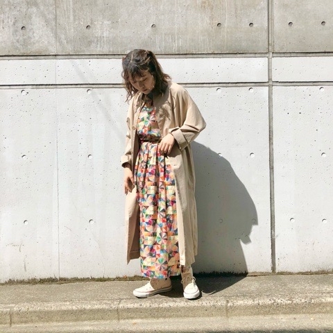 l'atelier du savon》さんかくパッチワークプリント スカート