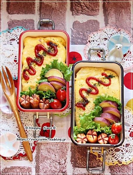 オムライス弁当と庭から・ピンク♪_f0348032_15271862.jpg