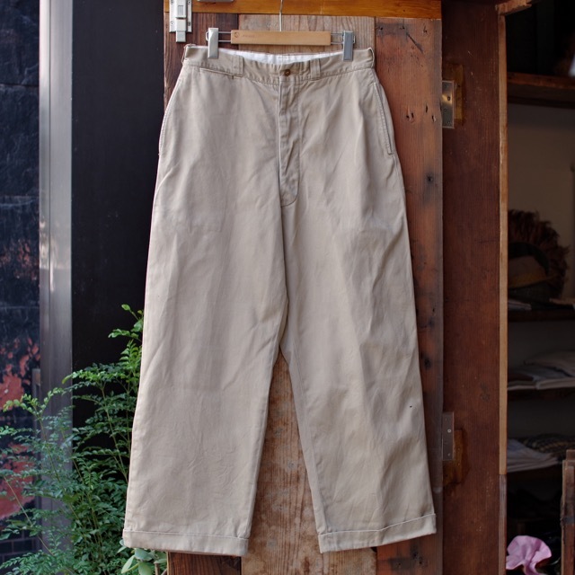 1950s US ARMY Cotton Khaki Trousers / 50年代 米軍 チノパン
