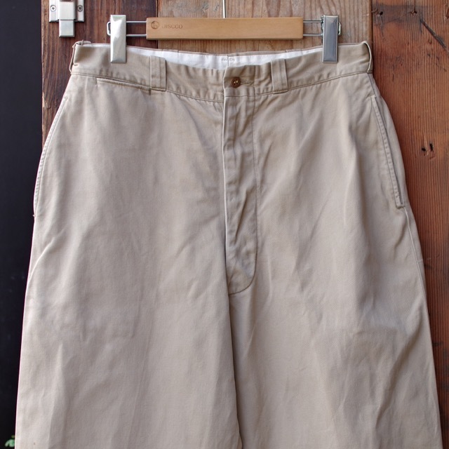 1950s US ARMY Cotton Khaki Trousers / 50年代 米軍 チノパン