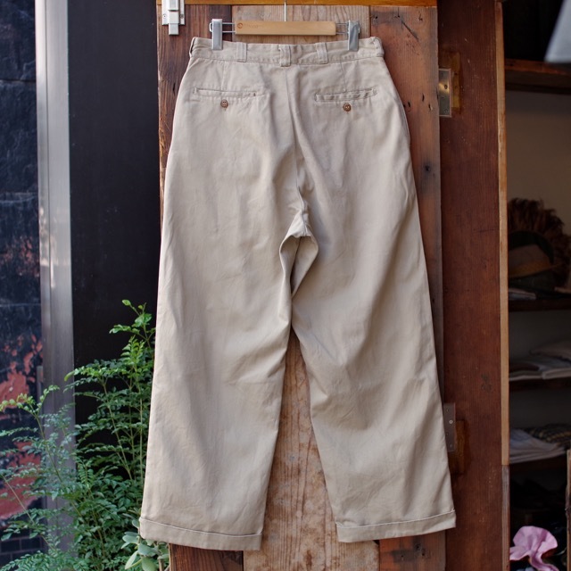 1950s US ARMY Cotton Khaki Trousers / 50年代 米軍 チノパン
