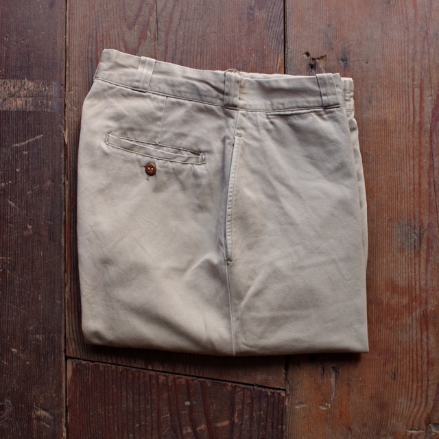 1950s US ARMY Cotton Khaki Trousers / 50年代 米軍 チノパン
