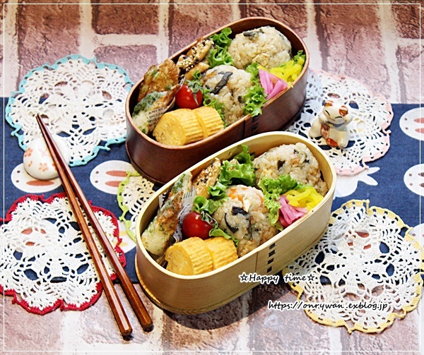 ストウブでわらびの炊き込みご飯おにぎり弁当♪_f0348032_15451330.jpg