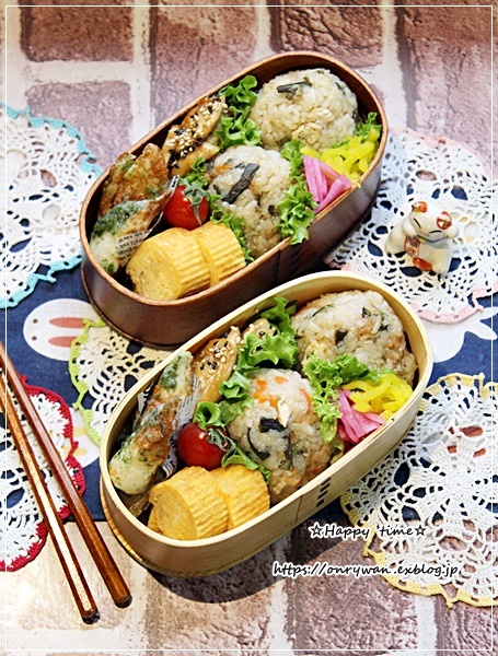 ストウブでわらびの炊き込みご飯おにぎり弁当♪_f0348032_15451903.jpg