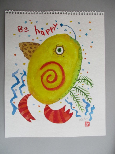 Be Happy展 少しでも明るく楽しい気持ちになる絵を描きたい ドングリマン絵画造形教室 Be Happy展 少しでも明るく楽しい気持ちになる絵を描きたい ドングリマン絵画造形教室