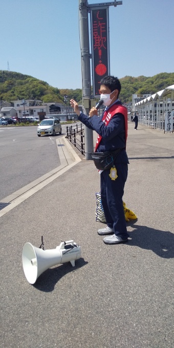 さとうしゅういち 参院選広島再選挙 中国電力前→江田島市で街頭演説_e0094315_21380623.jpg
