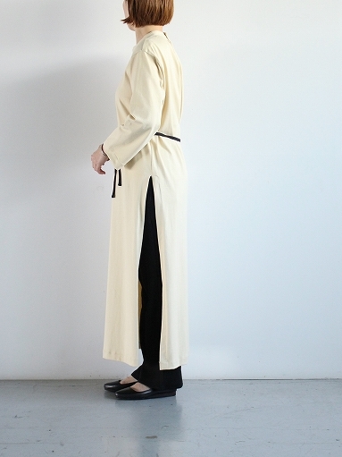 THE HINOKI　Organic Cotton Stand Up Collar Slit Dress_b0139281_20450884.jpg