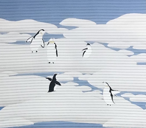 米沢もじり織・雪の結晶柄着物+ペンギンの絽の名古屋帯。_f0181251_18013053.jpg