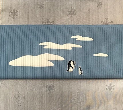 雪の結晶着物+ペンギン夏名古屋帯コーデ・緊急事態宣言。_f0181251_18015425.jpg