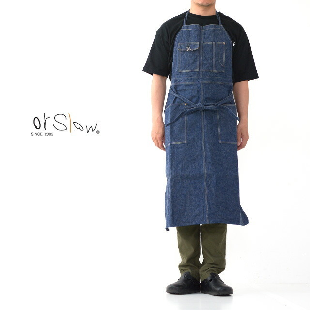 【はこぽす対応商品】 orslow [オアスロウ] DENIM APRON (UNISEX) [03--028-81] デニム トップス
