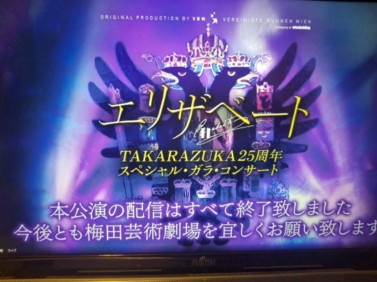 宝塚初演から25年『エリザベートガラコンサート」プログラム 閉め