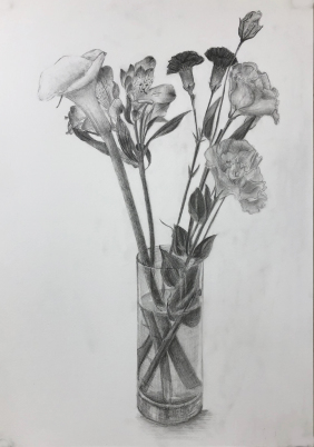 デッサン 花 Eng sub] [Flower drawing] How to draw a messy flower