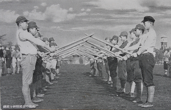 満蒙開拓青少年義勇軍訓練所絵葉書（内原訓練所）モノクロ写真版