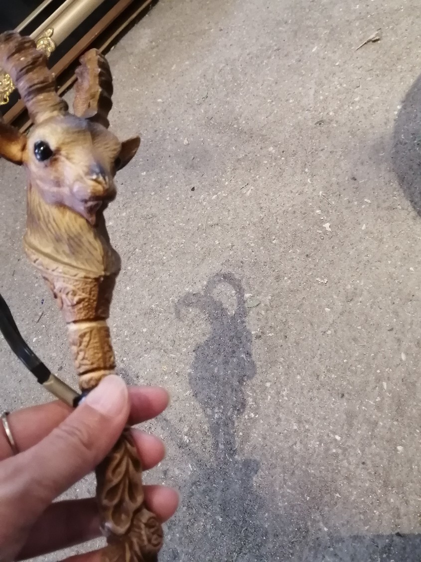 海外のお土産♡ドイツの細部彫刻靴べら、1940年、木彫り 羊？