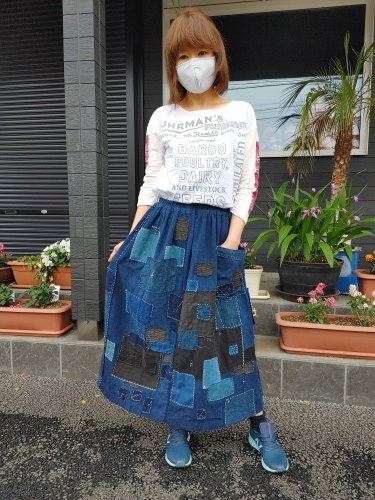 全て手縫いの襤褸ギャザースカート完成です : 紅い風