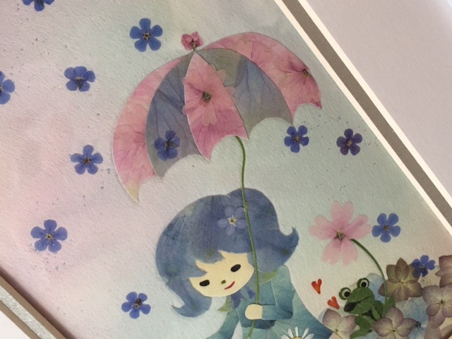 アジサイの押し花を使って 雨降りラン ラン アトリエ アキ