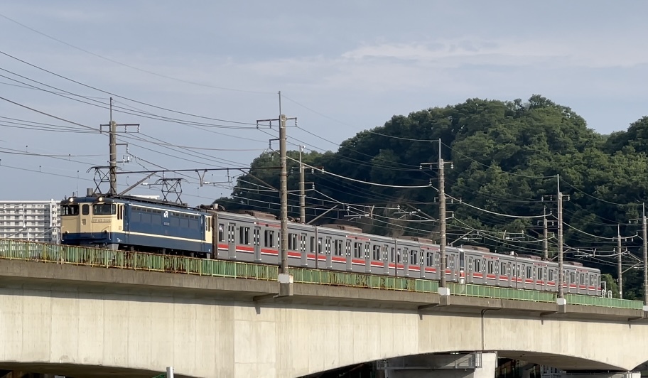 多摩川河川敷で 撮り鉄修行!(東急3000系甲種輸送)_c0212604_23035472.jpeg