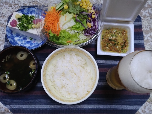5/24 アサヒドライゼロ、納豆定食@自宅_b0042308_06594777.jpg