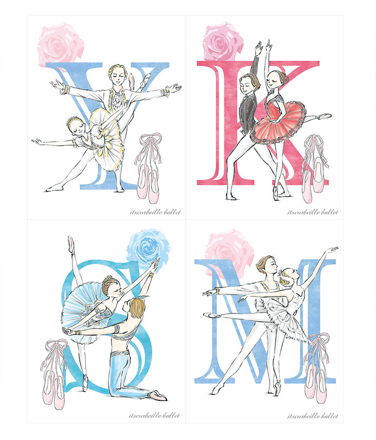 イニシャルステッカーにパ ド ドゥ登場 絵を描くきもち イツコルベイユ