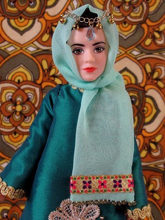 ブラウン サテン ブルカ 民族衣装 AMAL イスラム教徒 ニカブ & ドレス