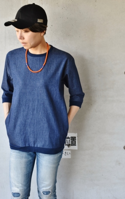 再別注★★　　SpinnerBait　　Indigo DENIM 3/4 RIB TEE_d0152280_03381924.jpg