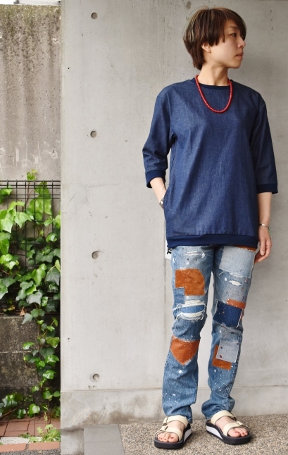 再別注★★ SpinnerBait Indigo DENIM 3/4 RIB TEE_d0152280_03444679.jpg