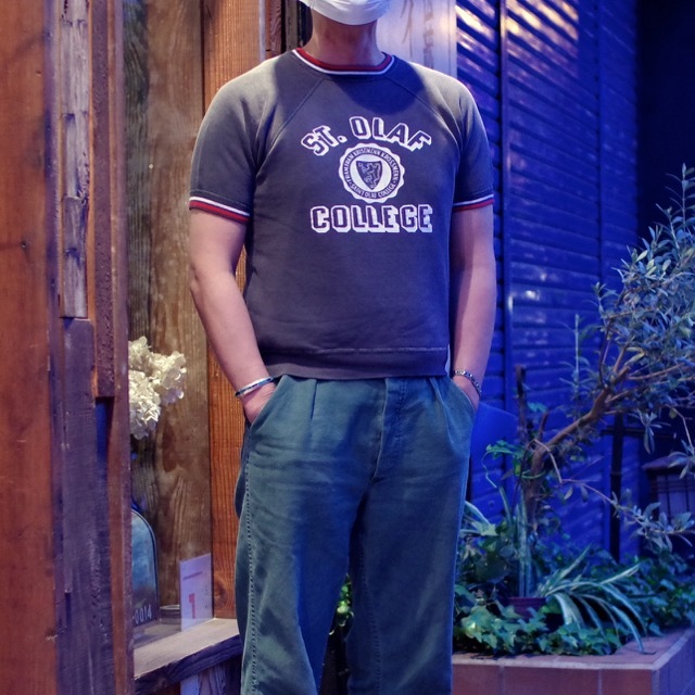 1950-60s S/S College Sweat Shirt / 60年代 カレッジ 半袖 1950-60s S/S College Sweat Shirt / 60年代 カレッジ 半袖