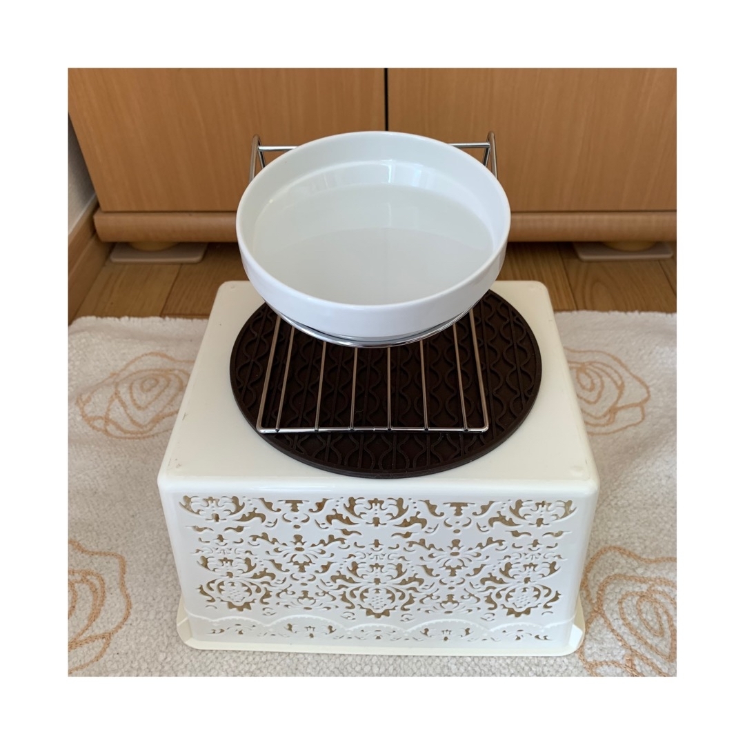 アモ日記 No 487 再び水の高さの見直し 100均雑貨利用の傾斜台 編み好き Amiami通信