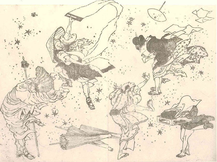 時代根付 在名吉川 蛸と海女 北斎漫画