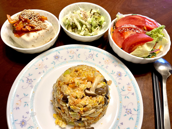 今日のナゾ料理★オートミール和風チャーハン_c0212604_18190404.jpeg