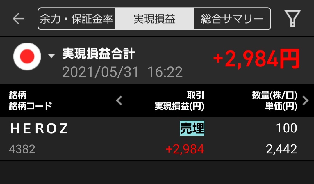 5月株取引収支結果 怠惰な生活 W かたちゃんのサディスティック投資生活 5月株取引収支結果 怠惰な生活 W かたちゃんのサディスティック投資生活