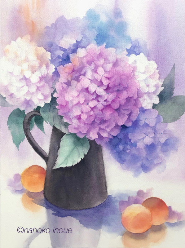 紫陽花の季節ですね(*^o^*) : 井上奈保子の水彩画日和☆ 紫陽花の季節ですね(*^o^*) : 井上奈保子の水彩画日和☆
