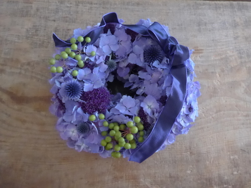花修行~紫陽花のテーブルリース~_f0232060_18072549.jpg