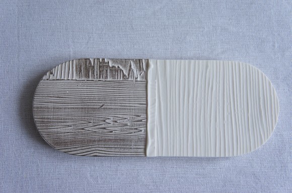 JAPAN BLUE展出品作品 安藤良輔さん 木目長方皿 木目組み 銀彩_b0353974_16350856.jpg