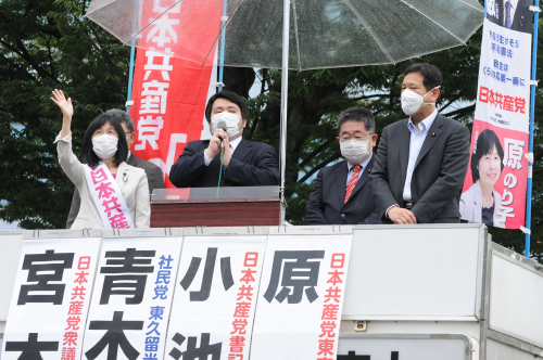 共産党街頭演説 原のり子の訴え(上)_b0190576_00415748.jpg