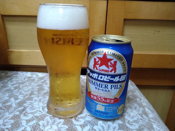6/13夜勤明け　サッポロ赤星、サッポロビール園サマーピルス、大阪王将羽根つき餃子定食@自宅_b0042308_13375283.jpg