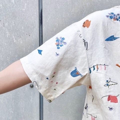 l'atelier du savon】L/C お洗濯刺繍ブラウス : l'atelier du
