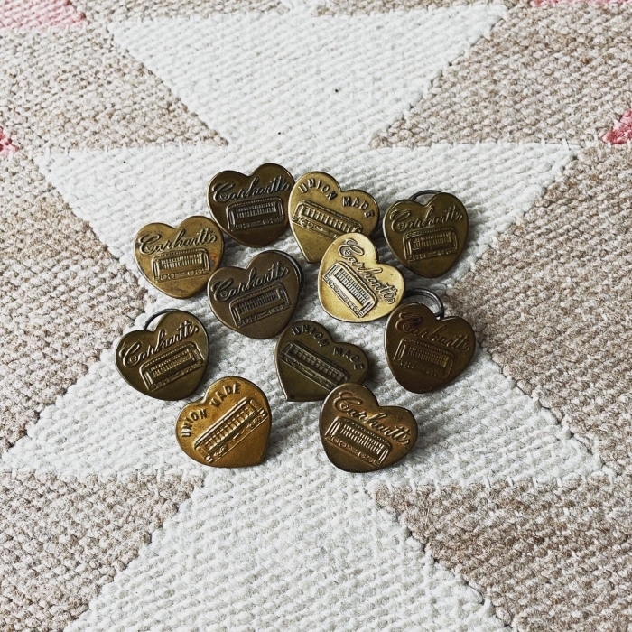 Vintage Antique Carhartt Change Button HEART : DELIGHT Vintage Antique Carhartt Change Button HEART : DELIGHT