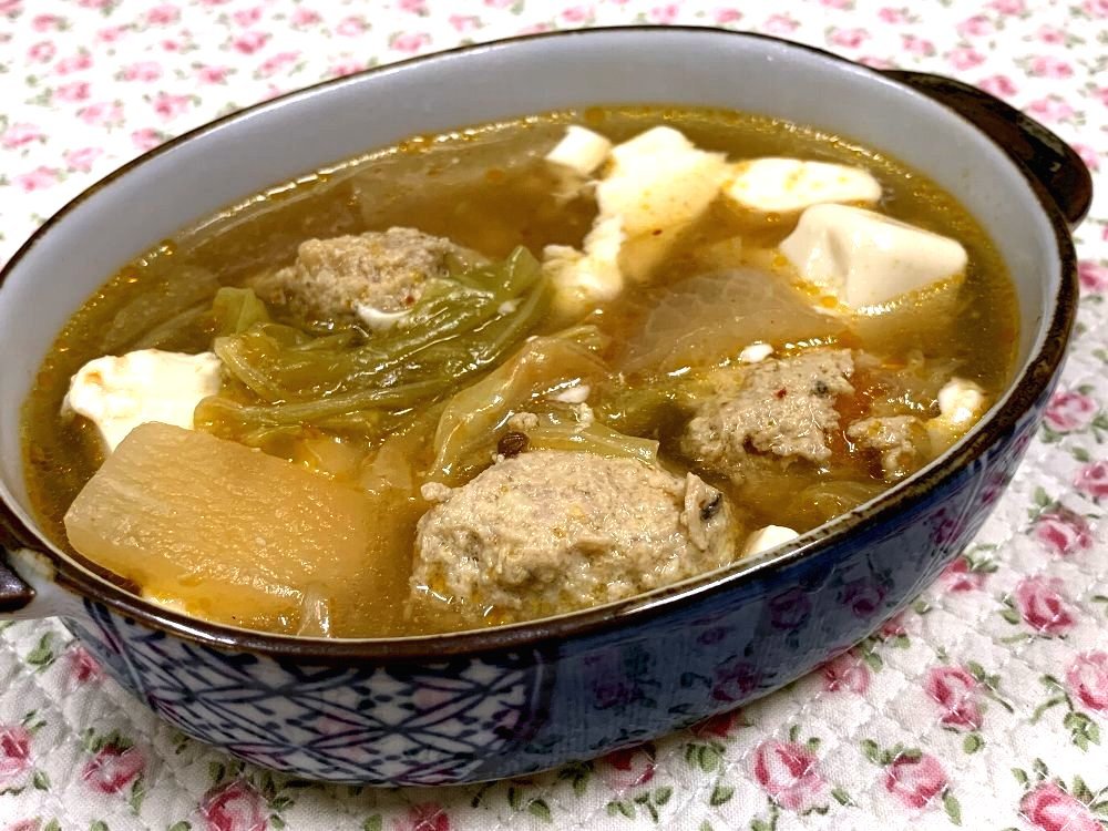 ☆鶏挽団子入りスープ☆_c0092953_00120927.jpg